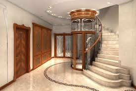 Luxury home elevator inside a marble hallway in Lahore